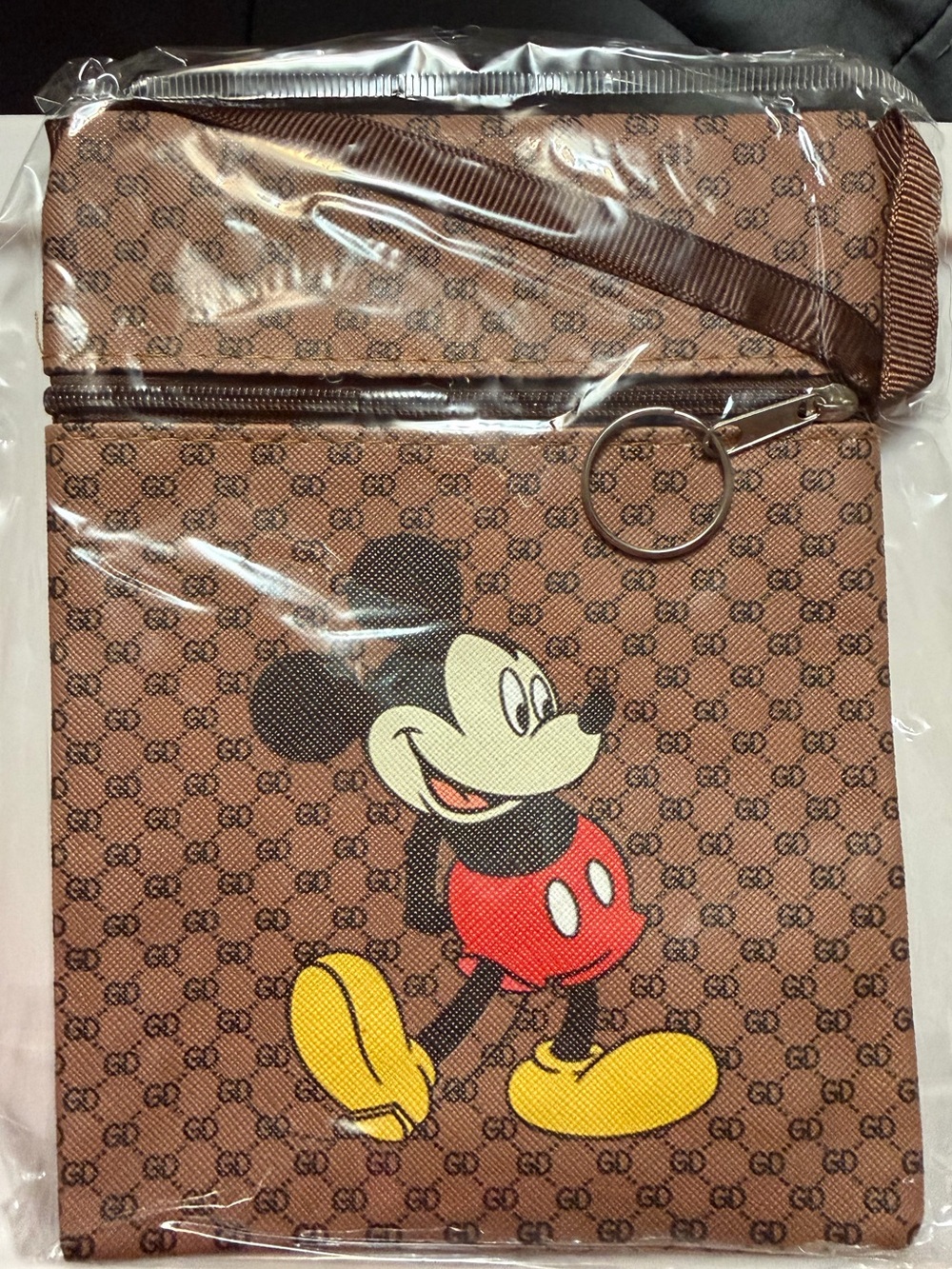 Mickey-Inspired Crossbody Bag | Brown
